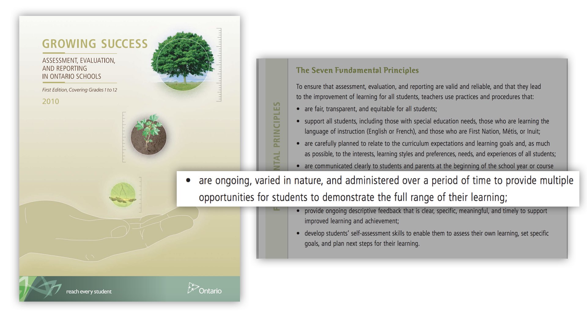 Spiralling Your Math Curriculum - Growing Success Document Assessment is Ongoing Varied in Nature Multiple Opportunities