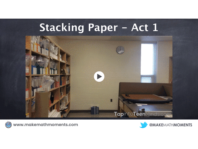 4-Part Math Lesson - Previous Day -Stacking Paper Summary