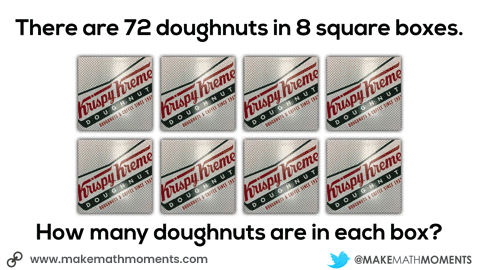 8 square boxes equals 72 doughnuts concrete visual animation