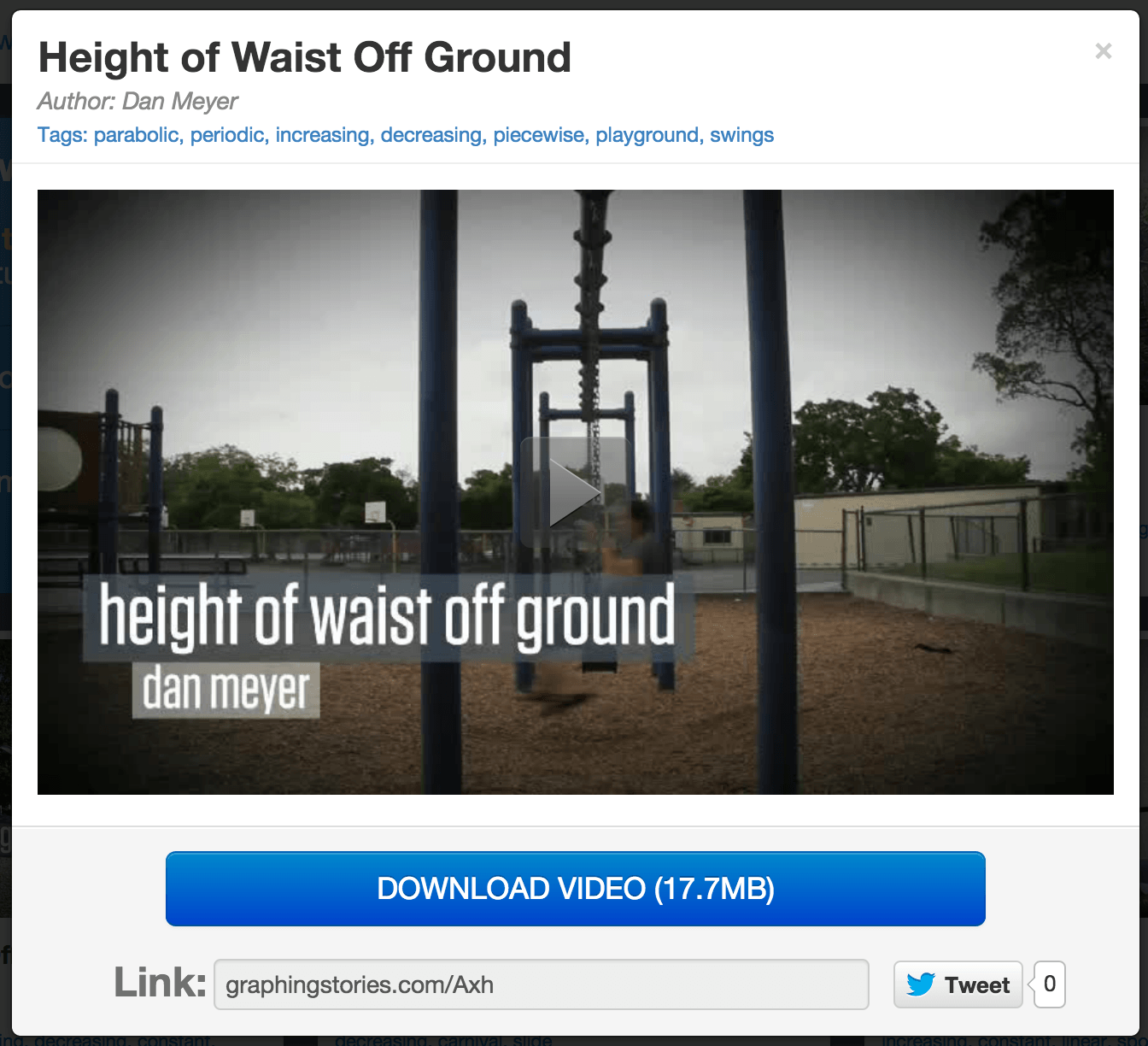 Graphing Stories - Height of Waist Off Ground vs. Time