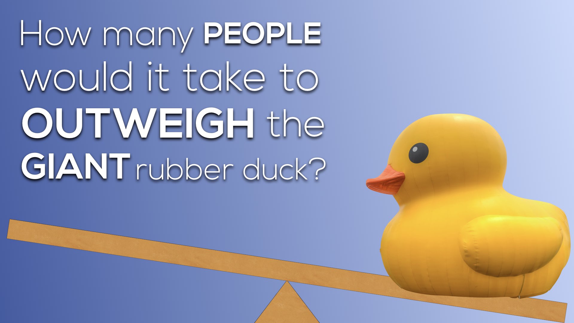 How many people would it take to outweigh the giant rubber duck.001 The Question